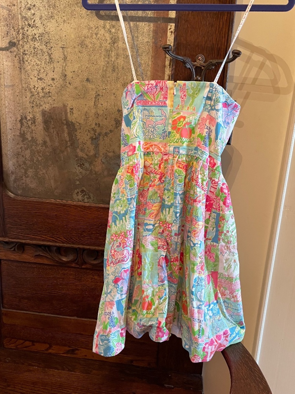 Lilly Pulitzer Strapless Lottie Dress USA Patchwork Size 00 - Picture 2 of 14